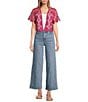 Anna & Ava Cropped Sunflower Lace Topper, Color:Rose Pink - Image 3