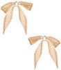 Anna & Ava Crystal Stone Mesh Chain Bow Drop Earrings, Color:Gold/Crystal - Image 1
