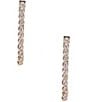 Color:Gold/Crystal - Image 1 - Cubic Zirconia Stone Loop Front Back Earrings