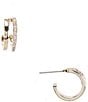 Anna & Ava Cubic Zirconia Stone Waterproof Double Hoop Earrings, Color:Gold/Crystal - Image 1