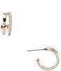 Color:Gold/Crystal - Image 1 - Cubic Zirconia Stone Waterproof Double Hoop Earrings