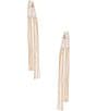 Color:Gold - Image 1 - Cubic Zirconia Stones with Chain Fringe Statement Drop Earrings