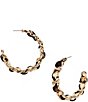 Anna & Ava Curb Link Interwoven Leopard Fabric Hoop Earrings - Image 1