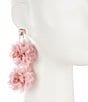 Color:Blush - Image 2 - Double Flower Puff Stone Statement Drop Earrings