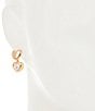 Anna & Ava Double Heart Cubic Zirconia Stone Drop Earrings, Color:Gold/Crystal - Image 2