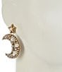 Anna & Ava Embellished Moon Drop Earrings, Color:Gold/Crystal - Image 2