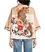 Anna & Ava Floral Leopard Color Block Ruana - Image 2