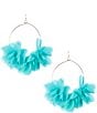 Color:Turquoise - Image 1 - Floral Hoop Earrings