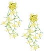 Color:Yellow Multi - Image 1 - Flower Statement Beaded Drop Earrings