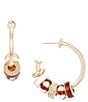 Anna & Ava Game Day Beaded Triple Hoop Earrings - Image 3