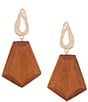 Anna & Ava Geo Wood Resort Statement Drop Earrings - Image 1