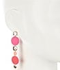 Color:Gold/Pink - Image 2 - Graduating Disc Rubberized Linear Earrings