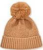 Anna & Ava Honeycomb Knit Beanie, Color:Camel - Image 1