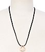 Anna & Ava Horizontal CZ Stone Cord Long Pendant Necklace - Image 1