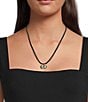 Anna & Ava Horizontal CZ Stone Cord Long Pendant Necklace - Image 2