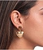 Anna & Ava Inset Stone Post Heart Statement Drop Earrings - Image 2