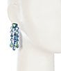 Color:Blue - Image 2 - Iridescent Stones Chandelier Statement Earrings