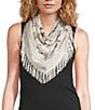 Anna & Ava Ivory Cowboy Print Fringe Triangle Scarf, Color:Multi - Image 3