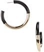 Anna & Ava Jet Acrylic Half Metal Hoop Earrings,All Products : American Fashion Style Bags On Sale