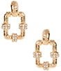 Anna & Ava Large Pave Rectangle Drop Earrings, Color:Gold/Crystal - Image 1