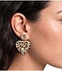 Anna & Ava Leopard Double Heart Drop Earrings - Image 2