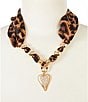 Anna & Ava Leopard Scarf Collar Charm Statment Necklace - Image 1