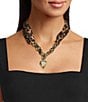 Anna & Ava Leopard Scarf Collar Charm Statment Necklace - Image 2