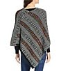 Anna & Ava Multi Angle Cut Poncho, Color:Black Multi - Image 2