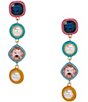 Anna & Ava Multi Colored 4 Inset Stone Linear Earrings,All Products : American Fashion Style Bags On Sale