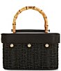 Anna & Ava Odette Straw Bamboo Top Handle Train Case Bag - Image 2