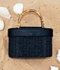 Anna & Ava Odette Straw Bamboo Top Handle Train Case Bag - Image 5