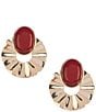 Anna & Ava Organic Circle Stone Drop Earrings - Image 1