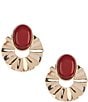 Anna & Ava Organic Circle Stone Drop Earrings - Image 1