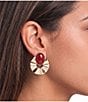 Anna & Ava Organic Circle Stone Drop Earrings - Image 2