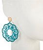 Anna & Ava Oversized Thread Wrapped Wood Circle Drop Earrings - Image 4
