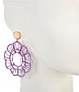 Anna & Ava Oversized Thread Wrapped Wood Circle Drop Earrings - Image 2