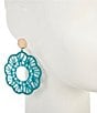 Anna & Ava Oversized Thread Wrapped Wood Circle Drop Earrings - Image 4