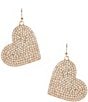 Anna & Ava Pave Heart Statement Drop Earrings, Color:Gold/Crystal - Image 1