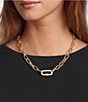Anna & Ava Pave Crystal Link Paperclip Chain Necklace - Image 1