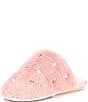 Color:Pave Mauve - Image 4 - Pearl and Rhinestone Faux Fur Slippers