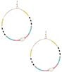 Color:Multi - Image 1 - Pearl Detail Beaded Hoop Earrings