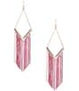 Color:Pink - Image 1 - Pink Chain Tassels Open Diamond Statement Drop Earrings