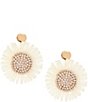 Anna & Ava Raffia Flower Statement Drop Earrings - Image 1