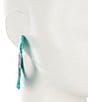 Color:Aqua - Image 2 - Raffia Fringe Hoop Earrings