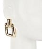 Color:Gold - Image 2 - Rectangle Statement Drop Earrings