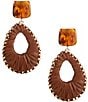 Anna & Ava Resin Post Rafia Thread Wrap Drop Statement Earrings - Image 3
