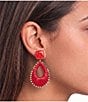 Anna & Ava Resin Post Rafia Thread Wrap Drop Statement Earrings - Image 6