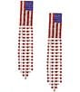 Color:Multi - Image 1 - Rhinestone Flag Cascade Statement Drop Earrings