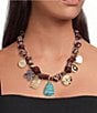 Anna & Ava Scarf Statement Charm Necklace - Image 1