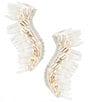 Anna & Ava Sequin & Shell Fan Statement Drop Earrings - Image 1